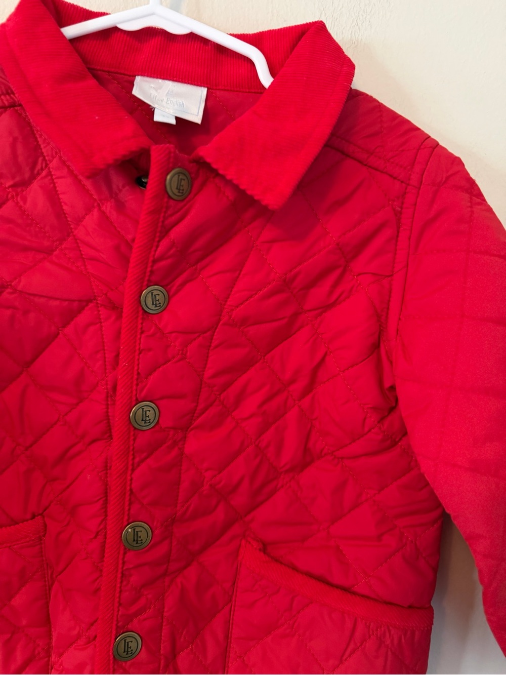Little English Quilted Red Button-Up Jacket - Picture 2 of 3